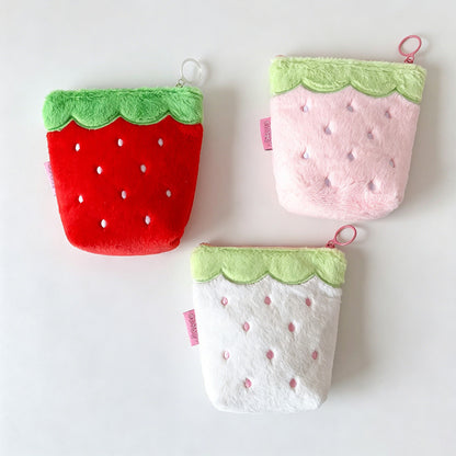 Strawberry Flat Zip Pouch
