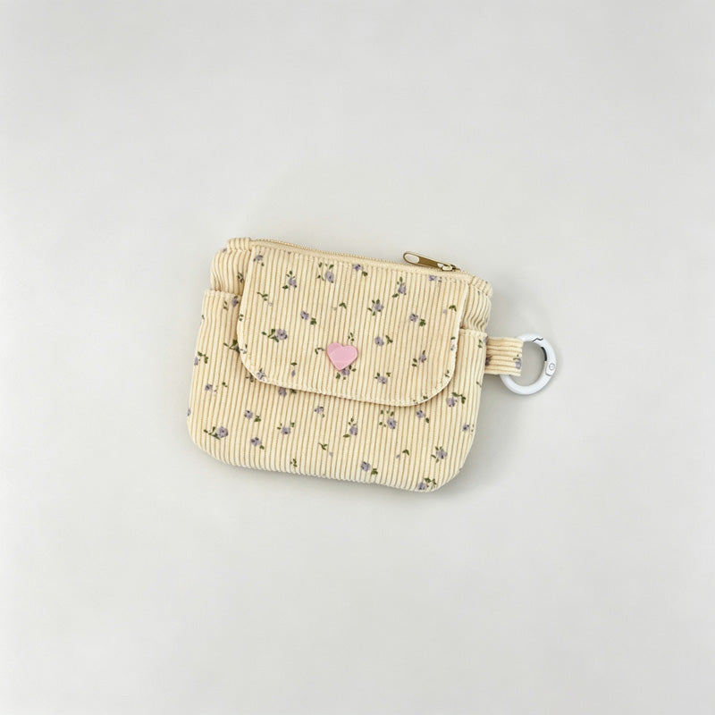 Floral Corduroy Wallet Card Holder