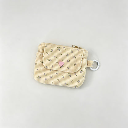 Floral Corduroy Wallet Card Holder