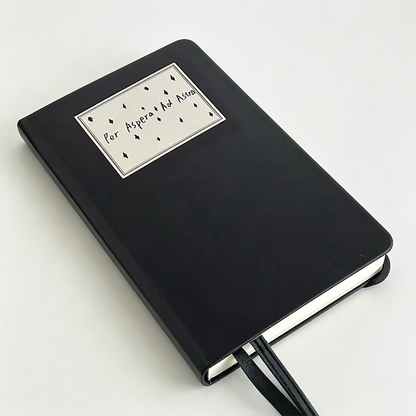 A6 Black Faux PU Leather Blank Notebook