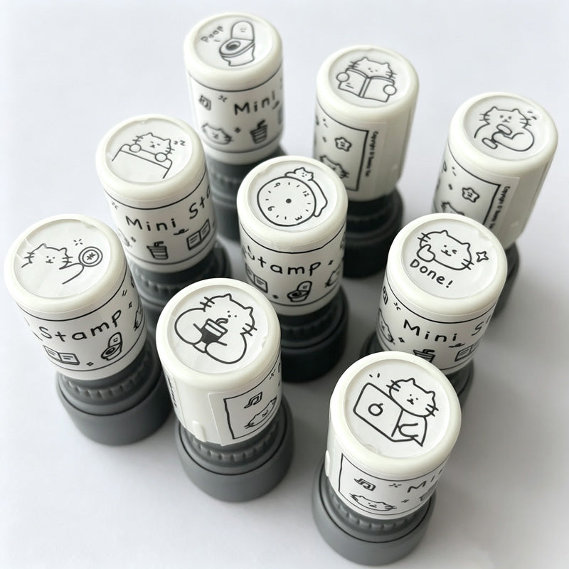 Mini Cat Self‑Inking Round Stamp