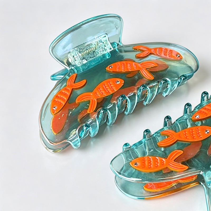 Transparent Goldfish Claw Clip