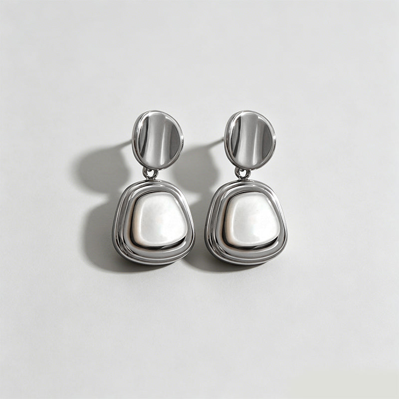 Vintage Natural Mother-of-Pearl Drop Earrings