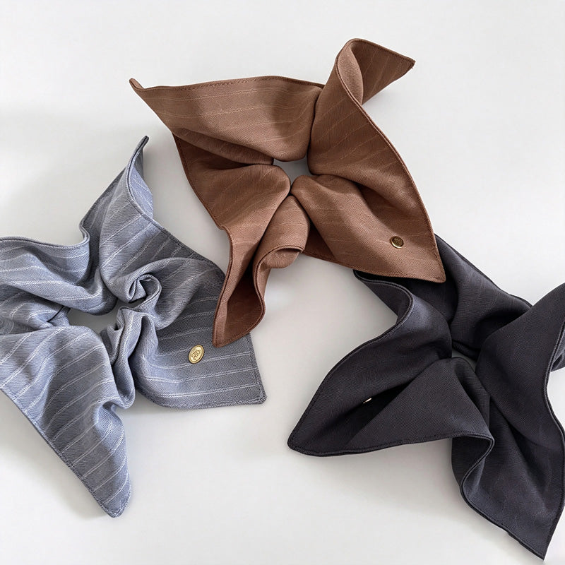 Stripe Square Scarf Scrunchie