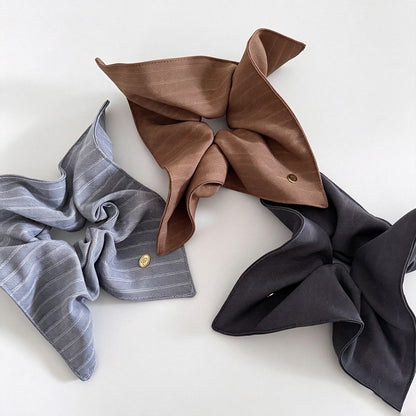 Stripe Square Scarf Scrunchie