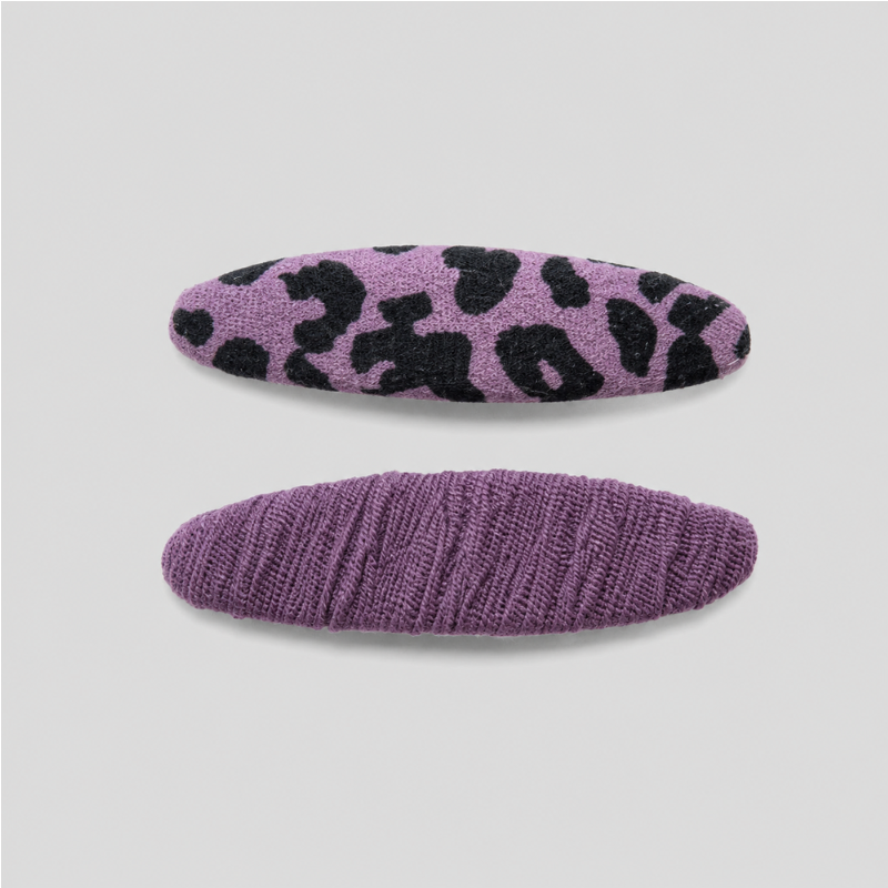 Leopard Fabric Snap Hair Clip Set