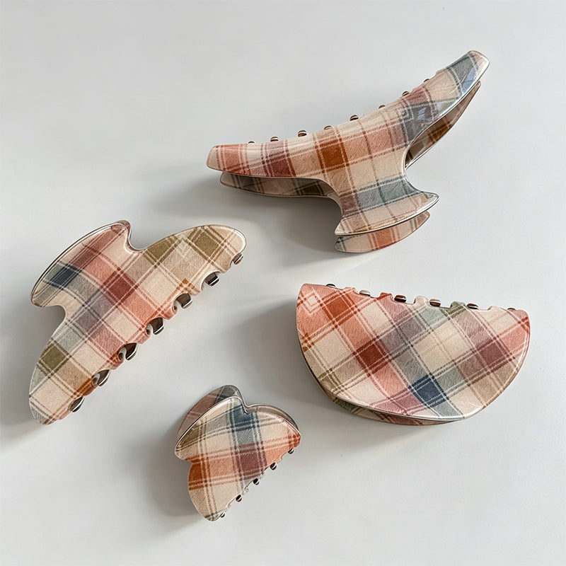 Checkered Acrylic Medium Hair - Shopdayla Wholesale - #1058
