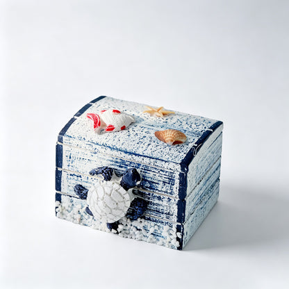 Wooden Ocean Themed Desktop Storage Box