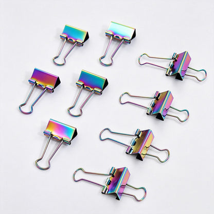 Iridescent Binder Clips Set