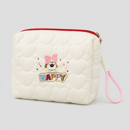 Puppy Embroidered Cosmetic Bag
