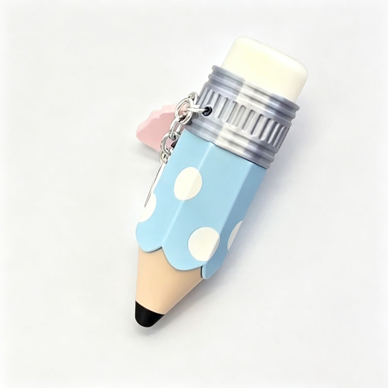 Polka Dots Pencil Shape Keychain