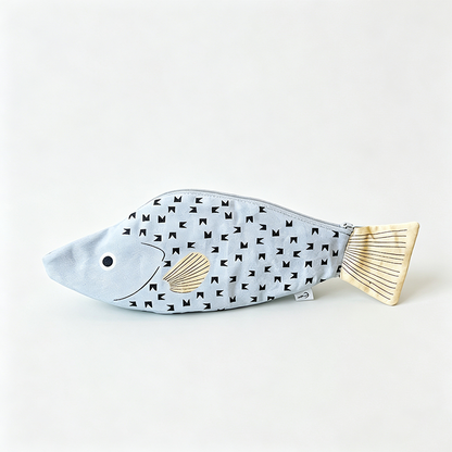 Fish‑Shaped Canvas Pencil Pouch
