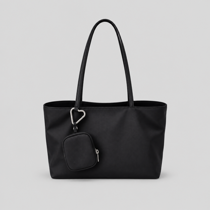Nylon Shoulder Handle Bag with Pouch