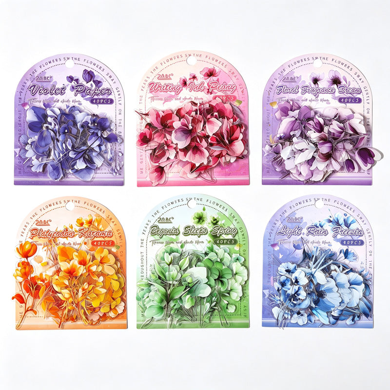 PET Vintage Floral Stickers