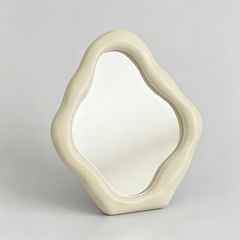 Irregular Wavy Ceramic Framed Decor Mirror