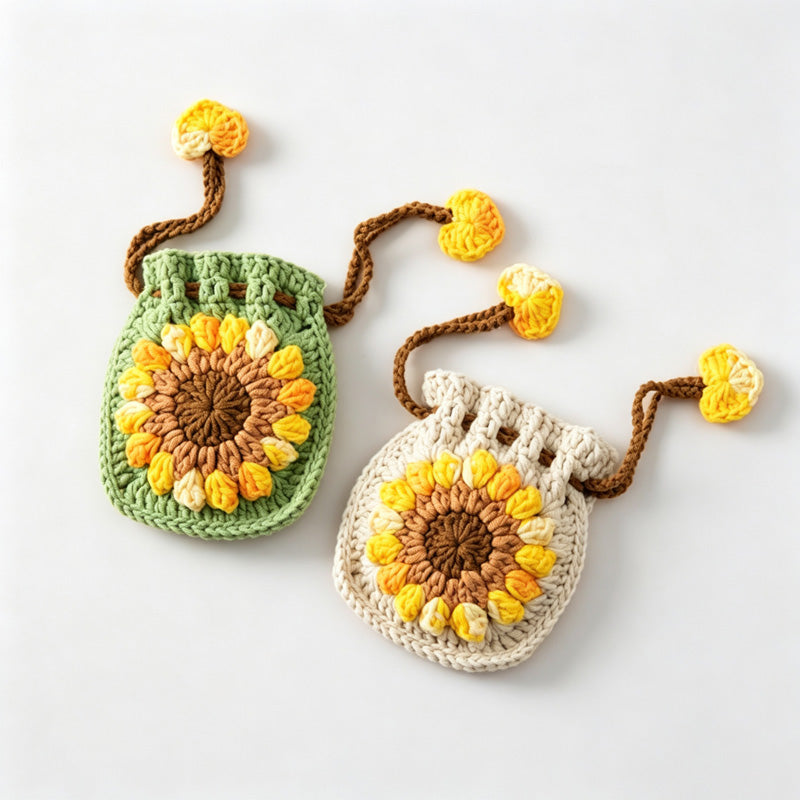 Sunflower Drawstring Coin Purse