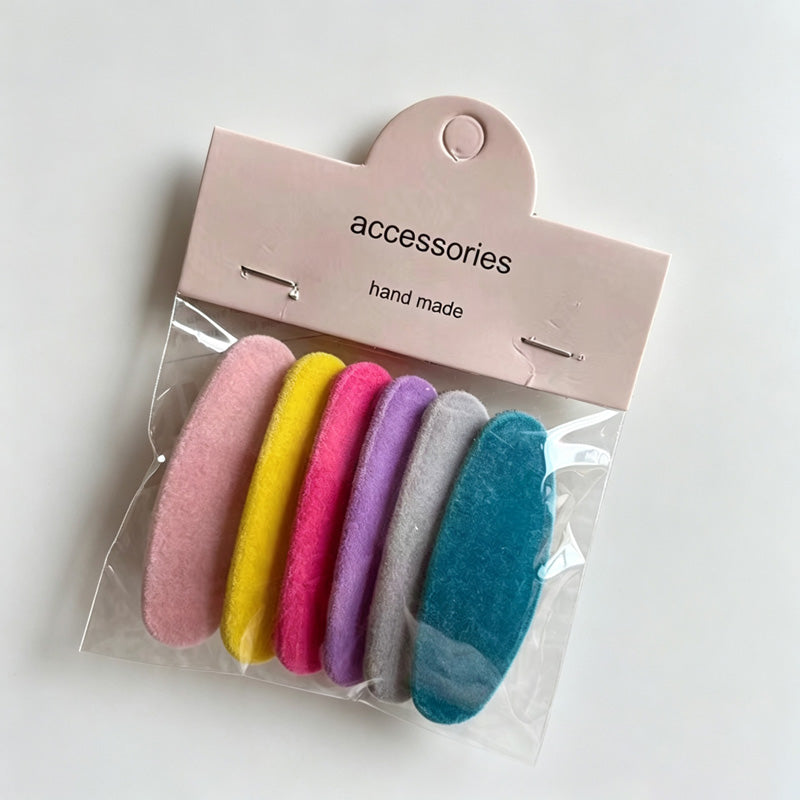 6PCS Kids Fabric BB Hair Clips Set
