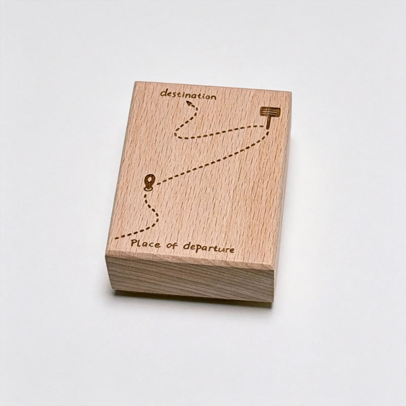 Map Pattern Beech Wood Stamp