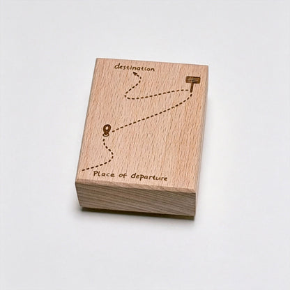 Map Pattern Beech Wood Stamp