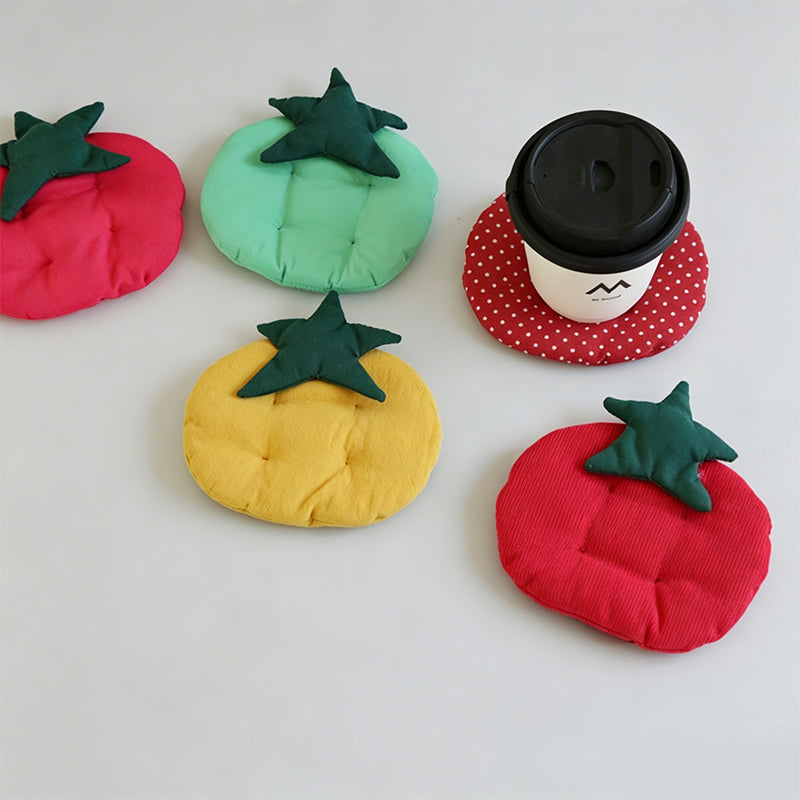 Lovely Tomato Shaped Padded Fabric Coaster