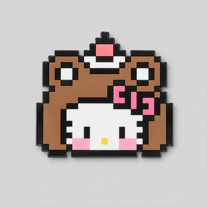 Pixel Cat Printed Acrylic Fridge Magnet
