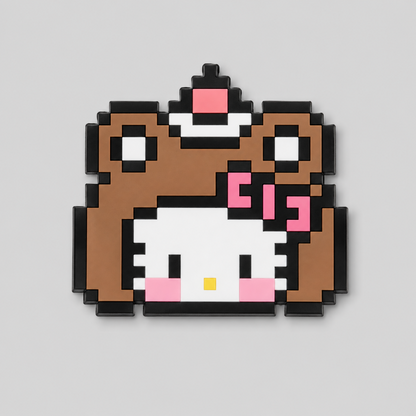 Pixel Cat Printed Acrylic Fridge Magnet