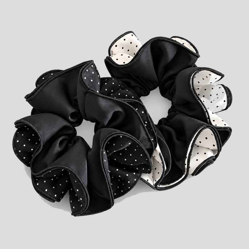 Satin Polka Dot Print Scrunchie