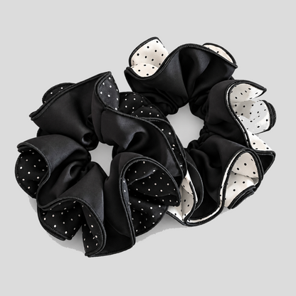 Satin Polka Dot Print Scrunchie