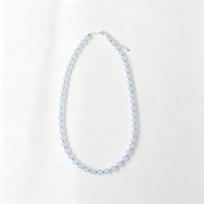 Blue Imitation Crystal Beaded Necklace