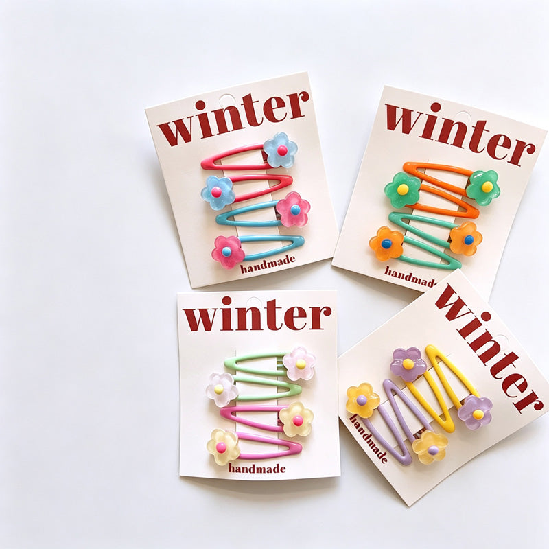 Resin Flower Mini BB Hair Clips