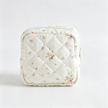 Floral Quilted Square Storage Pouch