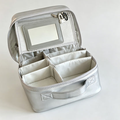 Silver Travel Makeup Case