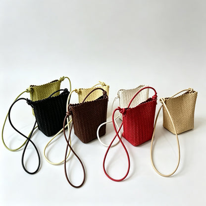Woven Bucket Crossbody Bag