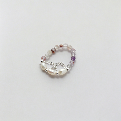 Elastic U Shape Beaded Ring