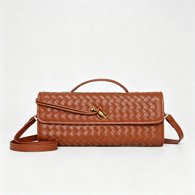 Woven Faux PU Handbag Crossbody Bag