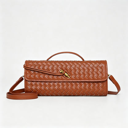 Woven Faux PU Handbag Crossbody Bag