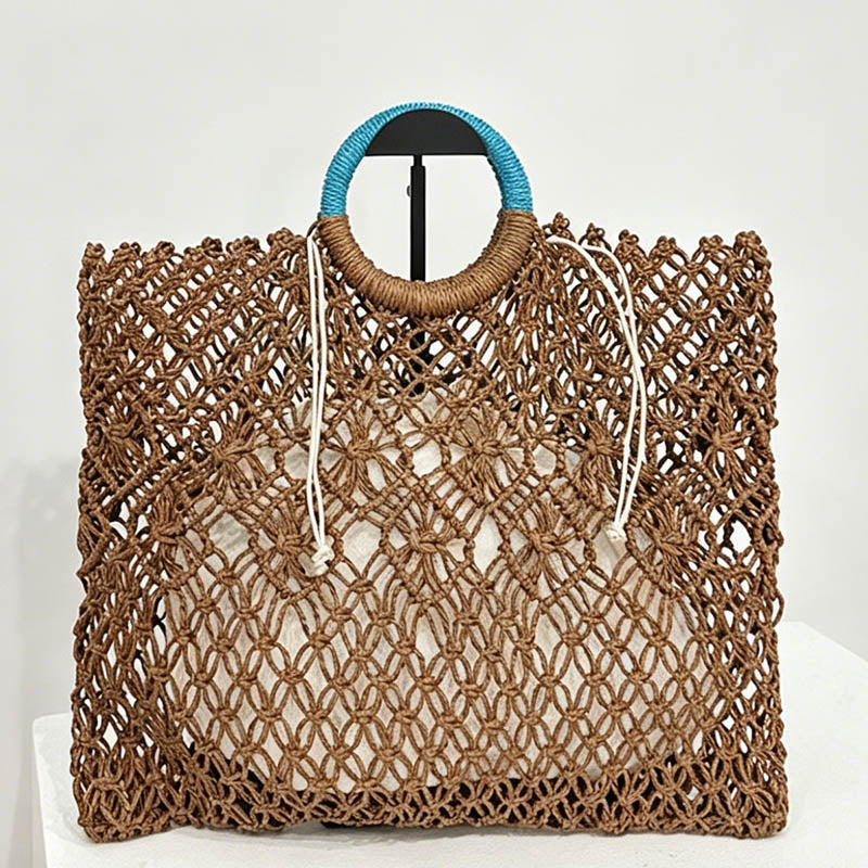 Open Weave Square Tote Bag - Shopdayla Wholesale - #1506