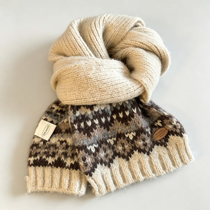 Nordic Pattern Knit Scarf