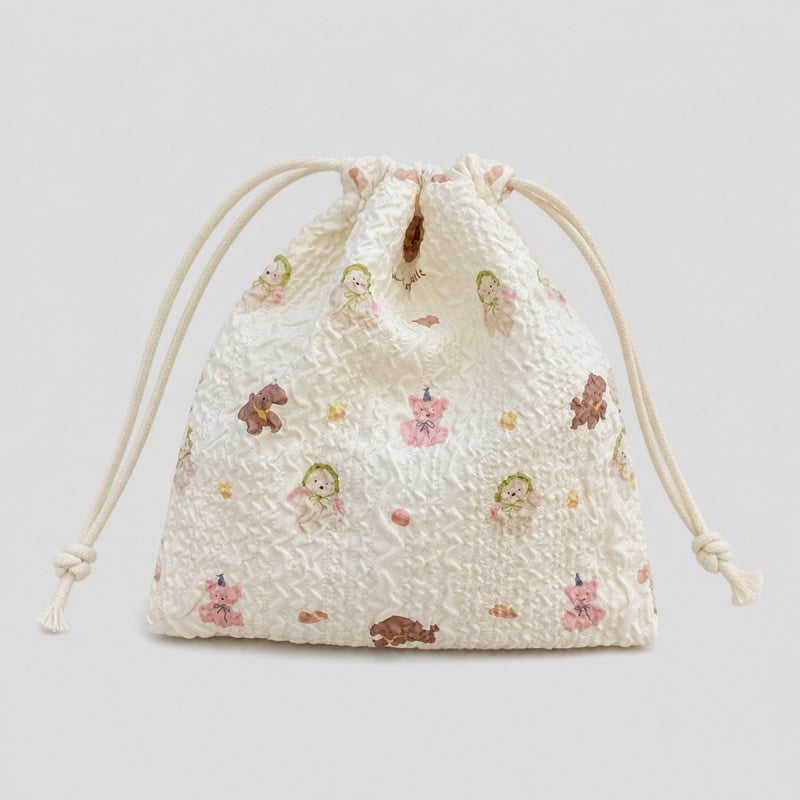 Floral Lace Drawstring Pouch