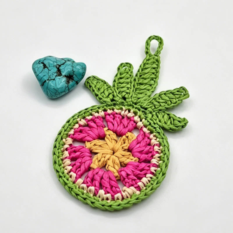 Woven Pineapple Keychain Bag C - Shopdayla Wholesale - #7026