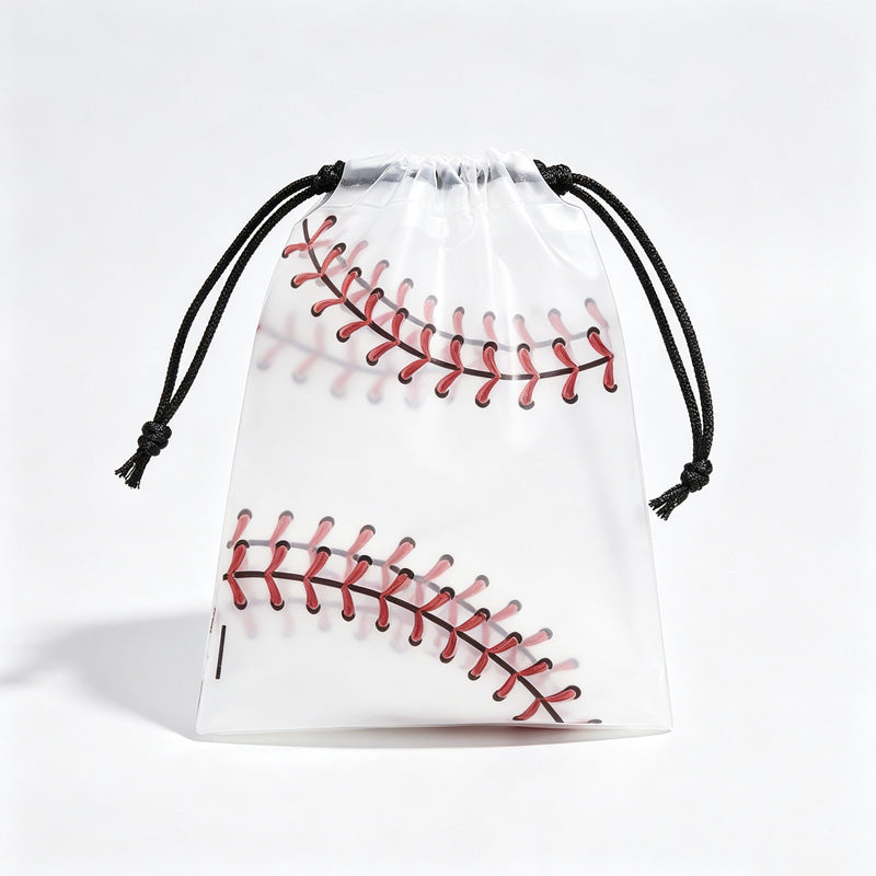 Baseball Print Drawstring Storage Bag Set