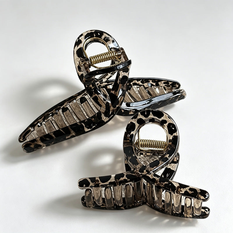 Leopard Print Resin Hair Claw Clip