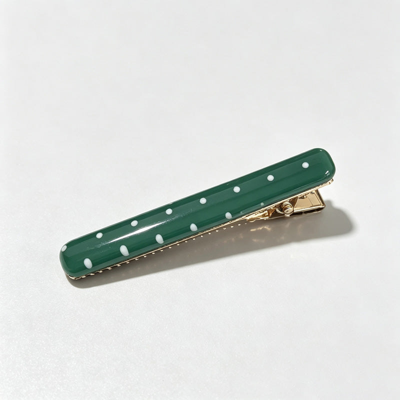 Polka Dot Alligator Hair Barrette
