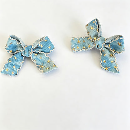 Denim Bow Hair Clip