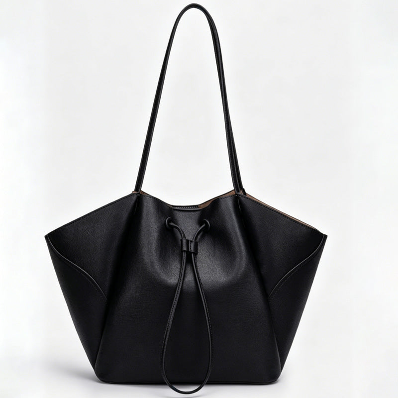 Faux PU Drawstring Tote Bag