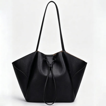 Faux PU Drawstring Tote Bag