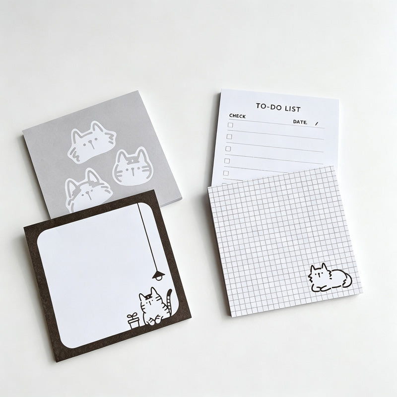Line Cat Memo Non-Sticky Notes