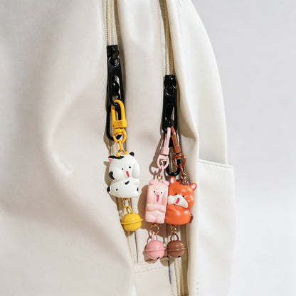 Magnetic 3‑Piece Resin Animal Keychain Set