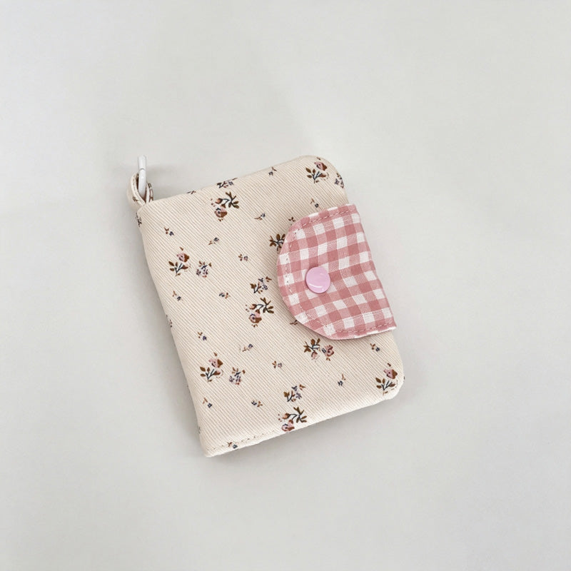Floral Print Fabric Card Coin Purse