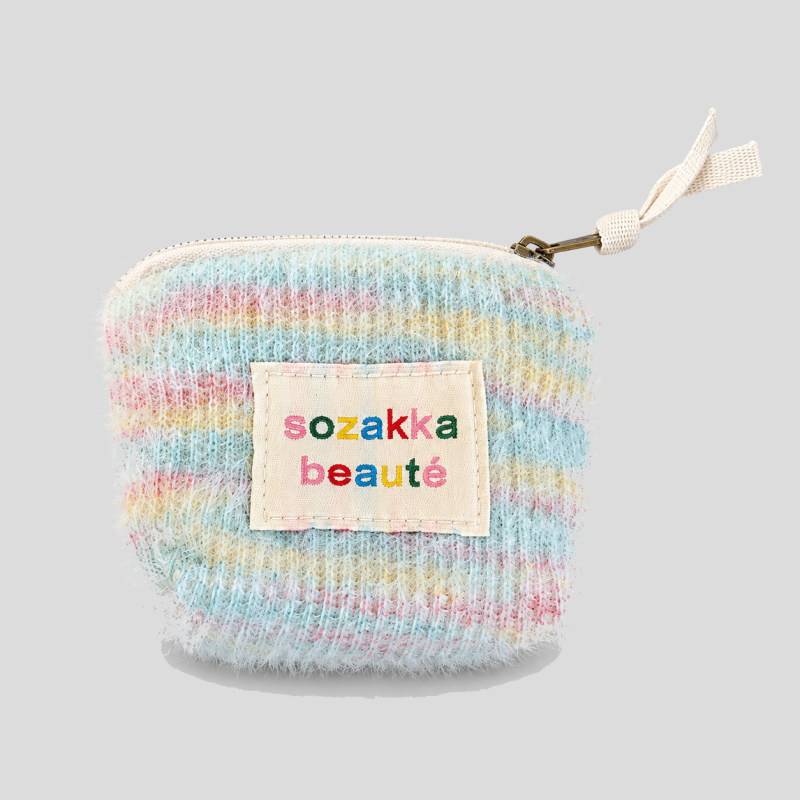 Plush Striped Coin Purse